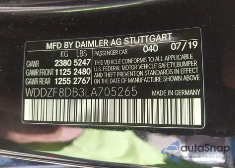 2020 Mercedes-Benz E 350 from USA, damaged, VIN WDDZF8DB3LA705265